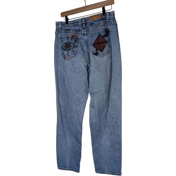 Vintage custom graffiti jeans anime neon genesis evangelion lee riders 12 - Picture 2 of 12